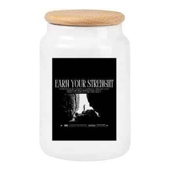 Black_White|Modern|Typographisch|StreetwearTshirtpro - Keksdose mit Holzdeckel - Weiß - Vorne