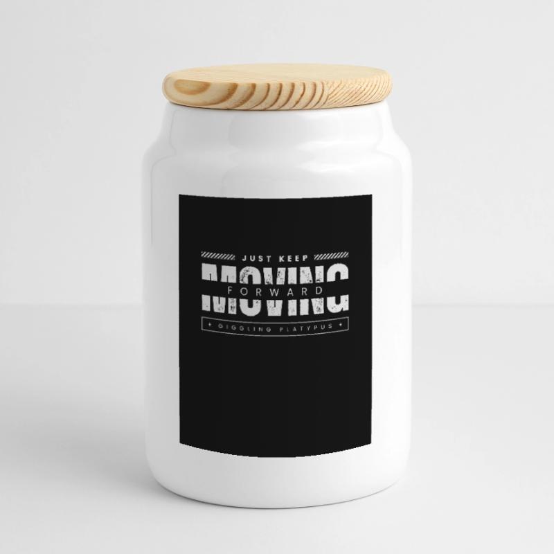 Continue simplement d’avancer, ornithorynque Boîte à biscuits avec couvercle en bois