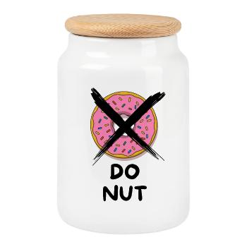 Do_Nut - Cookie Jar with Wooden Lid - white - Front