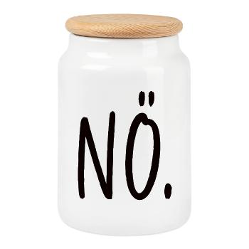 Non, affirmation, tout simplement non - Boîte à biscuits avec couvercle en bois - blanc - Devant