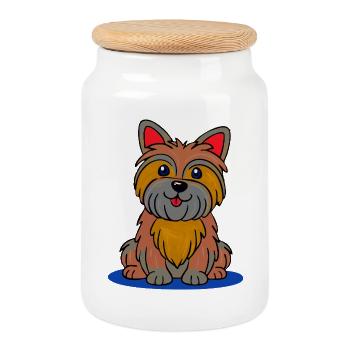 Merry Yorkie (bande dessinée) - Boîte à biscuits avec couvercle en bois - blanc - Devant
