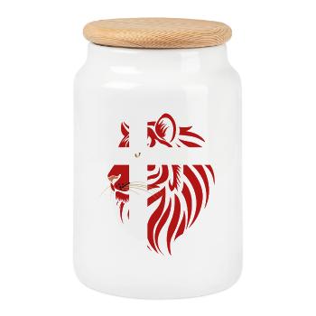 Dinamarca - Danemark - Tiger Flags - Boîte à biscuits avec couvercle en bois - blanc - Devant