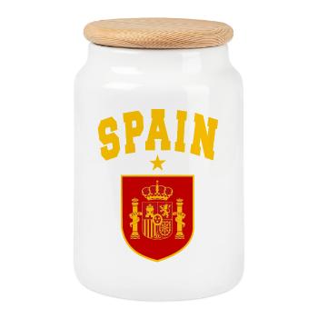 SPAIN SPAIN España EUROPE SPANISH SPORTS FAN - Cookie Jar with Wooden Lid - white - Front