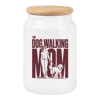 Dog Walking Mom Hunde Mama Shirt - Cookie Jar with Wooden Lid - white - Front