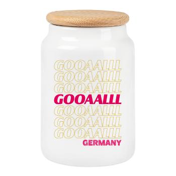 Style de célébration des fans de football en Allemagne - Boîte à biscuits avec couvercle en bois - blanc - Devant