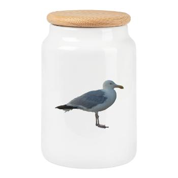 Möwe - Keksdose mit Holzdeckel - Weiß - Vorne