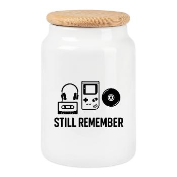 T-shirt Still Remember – Rétro nostalgie des années 90, Vint - Boîte à biscuits avec couvercle en bois - blanc - Devant