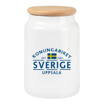 Königreich Schweden Uppsala - Keksdose mit Holzdeckel - Weiß - Vorne