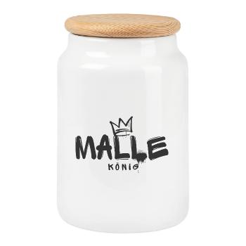 Malle König - Keksdose mit Holzdeckel - Weiß - Vorne
