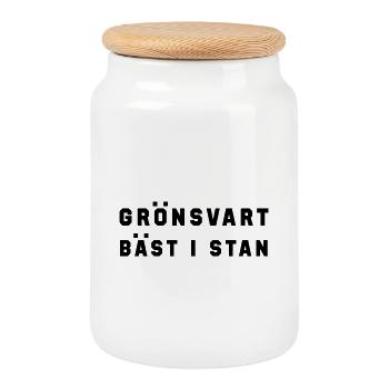 Vert-noir le meilleur de la ville - Boîte à biscuits avec couvercle en bois - blanc - Devant