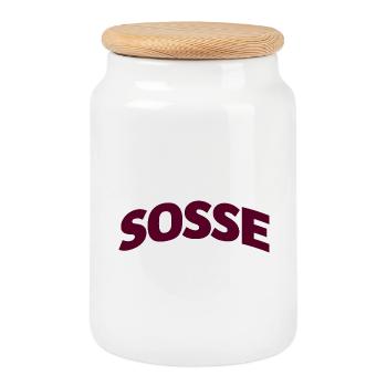 Sosse pour toujours - Boîte à biscuits avec couvercle en bois - blanc - Devant