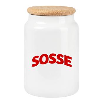 Sosse pour toujours - Boîte à biscuits avec couvercle en bois - blanc - Devant