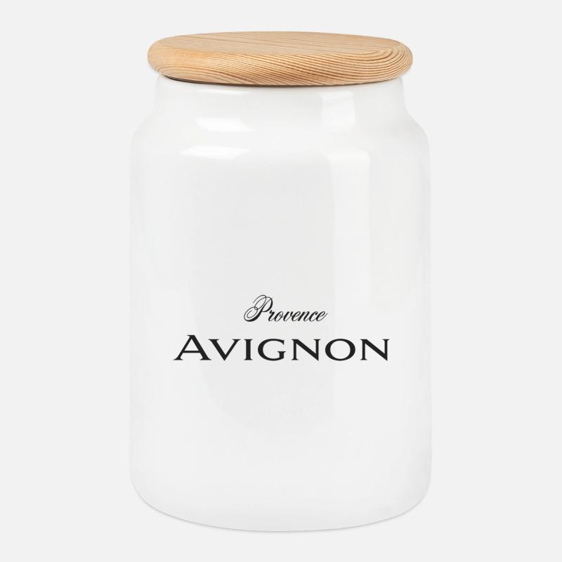 Avignon - Keksdose mit Holzdeckel - Weiß