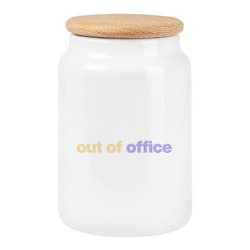 out of office - Keksdose mit Holzdeckel - Weiß - Vorne