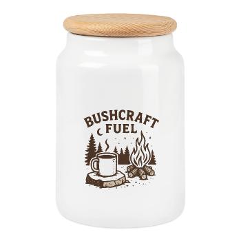 Bushcraft-Treibstoff - Keksdose mit Holzdeckel - Weiß - Vorne