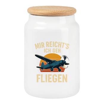 Mir reichst ich geh fliegen - Keksdose mit Holzdeckel - Weiß - Vorne