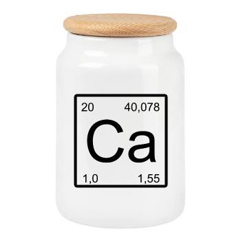 Graphique du symbole du calcium - Boîte à biscuits avec couvercle en bois - blanc - Devant