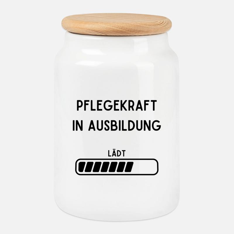 Pflegekraft in Ausbildung - Keksdose mit Holzdeckel - Weiß