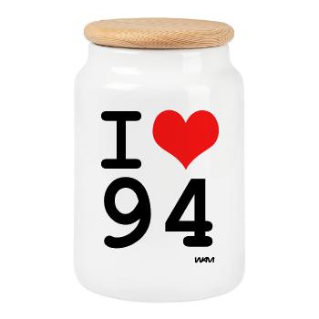 ich liebe 94 Val de Marne - Keksdose mit Holzdeckel - Weiß - Vorne