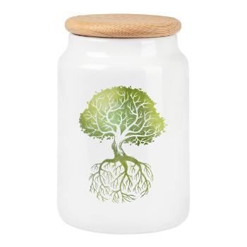 Roots - Keksdose mit Holzdeckel - Weiß - Vorne