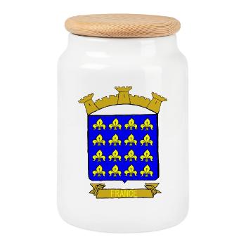 BLASON ROYAUME DE FRANCE - Boîte à biscuits avec couvercle en bois - blanc - Devant