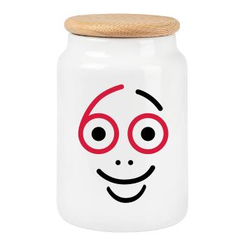 Superbe, 60 ans! - Boîte à biscuits avec couvercle en bois - blanc - Devant