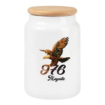 Mayotte 976 Aigle Organic Cotton Men's T-shirt - Cookie Jar with Wooden Lid - white - Front