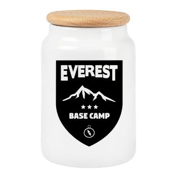 Mount Everest Basecamp - Keksdose mit Holzdeckel - Weiß - Vorne