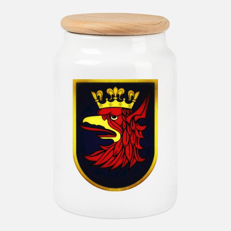Stettin - Polen - Keksdose mit Holzdeckel - Weiß