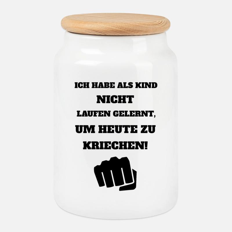 Cool saying - Cookie Jar with Wooden Lid - white