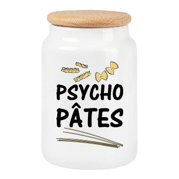 Psycho Pâtes - Boîte à biscuits avec couvercle en bois - blanc - Devant