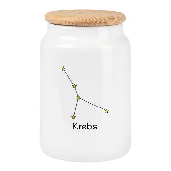 Sternzeichen Krebs - Keksdose mit Holzdeckel - Weiß - Vorne