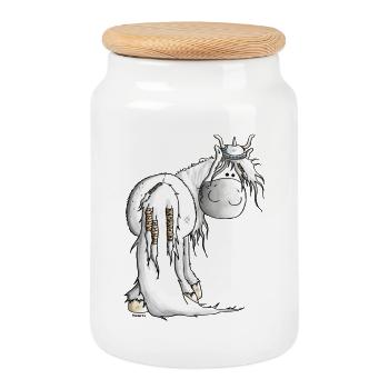 Viking Icelandic Horse - Horses - Cookie Jar with Wooden Lid - white - Front