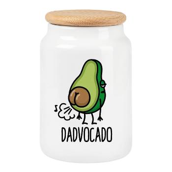 Dadvocado furzen Avocado Papa Furz Vati lustig - Keksdose mit Holzdeckel - Weiß - Vorne