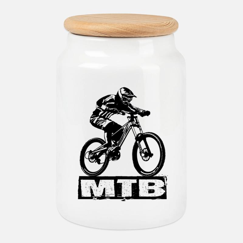 MTB - Keksdose mit Holzdeckel - Weiß