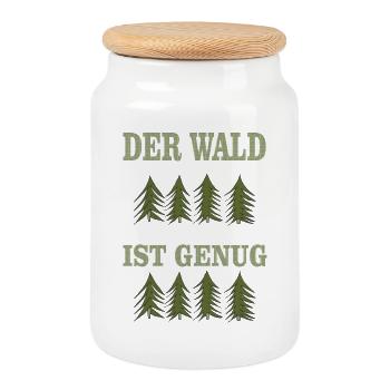 DER wald ist genug - Keksdose mit Holzdeckel - Weiß - Vorne