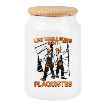 Plaquistes - Boîte à biscuits avec couvercle en bois - blanc - Devant