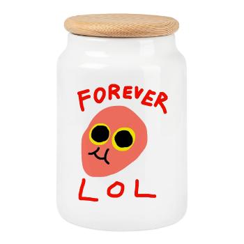 Forever LOL - Cookie Jar with Wooden Lid - white - Front