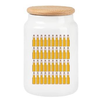 40. Geburtstag Bierflaschen Bier Bierzig Vierzig - Keksdose mit Holzdeckel - Weiß - Vorne