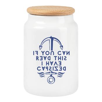 Si vous pouvez lire ceci, j’ai chaviré. - Boîte à biscuits avec couvercle en bois - blanc - Devant