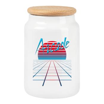 NERDY forever - Arcade - Keksdose mit Holzdeckel - Weiß - Vorne