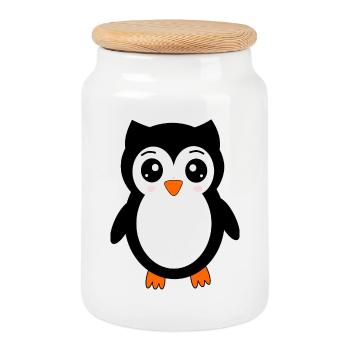 Eule schwarz Vogel Vögelchen Tiere Geschenk - Keksdose mit Holzdeckel - Weiß - Vorne
