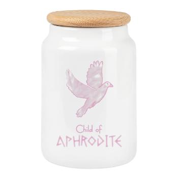 Child of Aphrodite – Percy Jackson inspired design - Cookie Jar with Wooden Lid - white - Front
