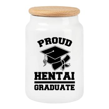 Kanji Statement Nerdy Manga Anime Japan Baka - Cookie Jar with Wooden Lid - white - Front