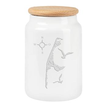 Sylt my island - Cookie Jar with Wooden Lid - white - Front