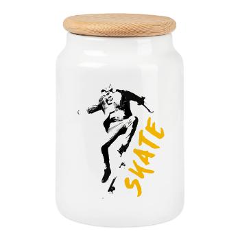 SKATE TSHIRT 2024 - Cookie Jar with Wooden Lid - white - Front