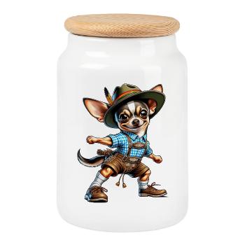 Chihuahua Bavaria - Boîte à biscuits avec couvercle en bois - blanc - Devant