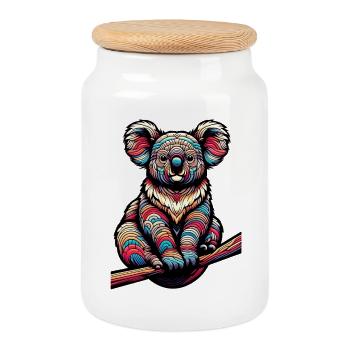 Koala - Keksdose mit Holzdeckel - Weiß - Vorne