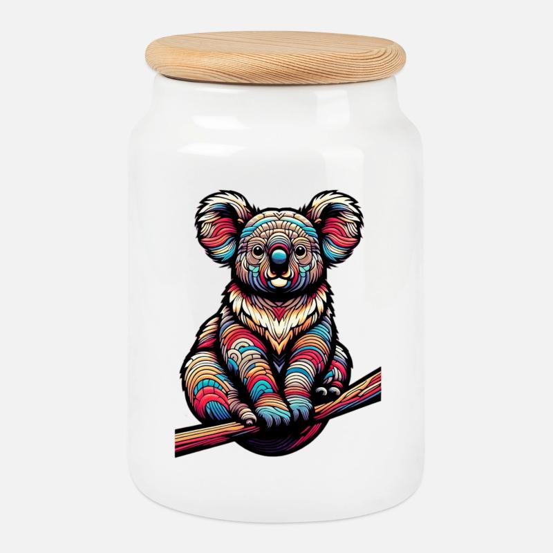 Koala - Keksdose mit Holzdeckel - Weiß