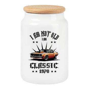 I'm not old, I'm classic - Cookie Jar with Wooden Lid - white - Front
